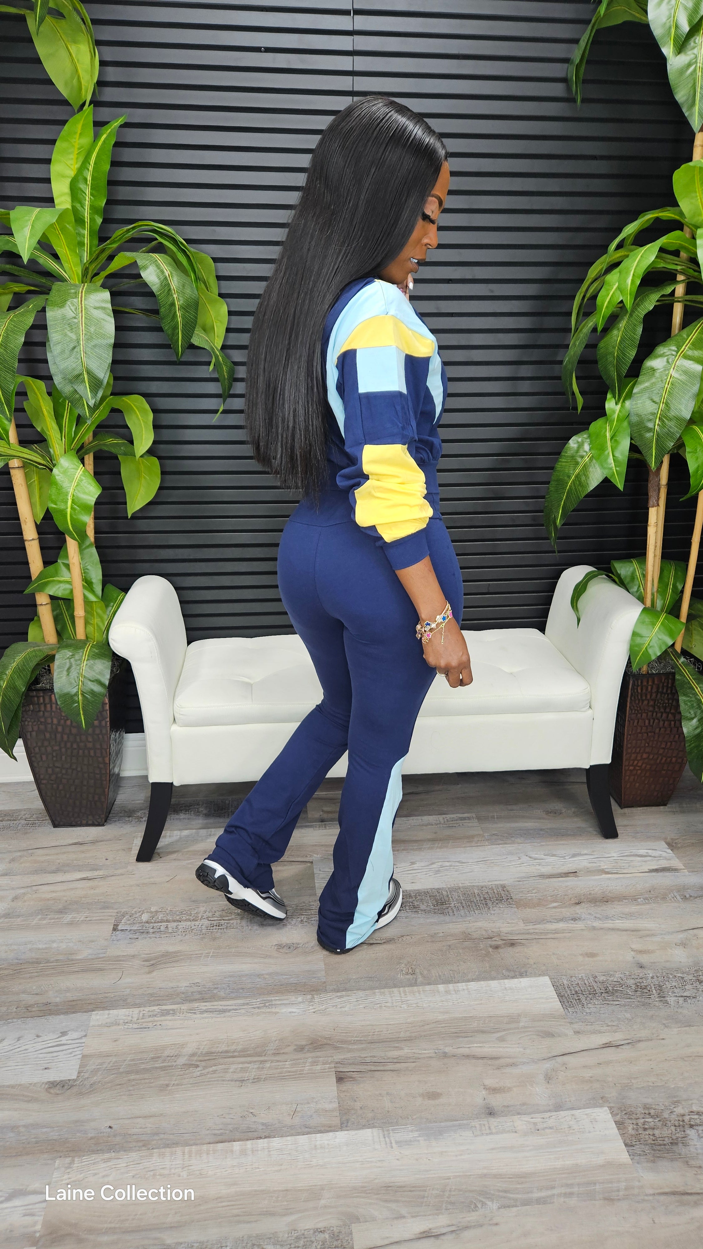 Do It Again Legging Set(Navy/Babyblue/Banana)