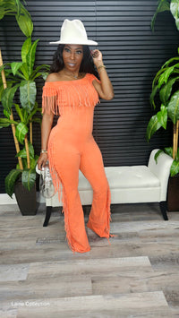 Go With The Flow Jumpsuit(Orange) - Laine Collection