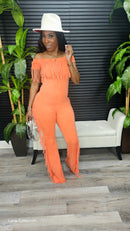 Go With The Flow Jumpsuit(Orange) - Laine Collection