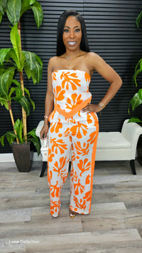 Day Trip Pants Set(Orange) - Laine Collection