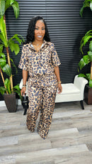 Late Night Pants Set(leopard) - Laine Collection
