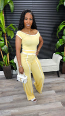 Talk To Me Pants Set (Butter Yellow) - Laine Collection