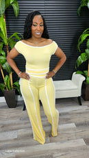 Talk To Me Pants Set (Butter Yellow) - Laine Collection