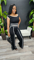 Talk To Me Pants Set (Black) - Laine Collection