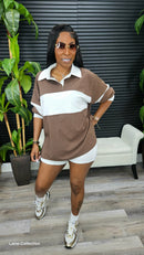 Laidback Biker Shorts Set(Brown) - Laine Collection