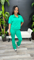 Perfect Timing Pants Set(Kelly Green) - Laine Collection