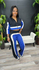 On The Go Pants Set(Black/Royal/Oatmeal) - Laine Collection