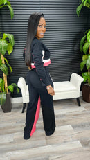 On The Go Pants Set(Black/Coral/Oatmeal) - Laine Collection