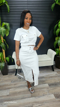 Sending Love Skirt Set(White) - Laine Collection