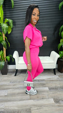 On My Good Side Jumpsuit(Lt Fuchsia) - Laine Collection