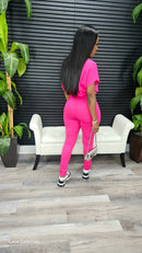 On My Good Side Jumpsuit(Lt Fuchsia) - Laine Collection
