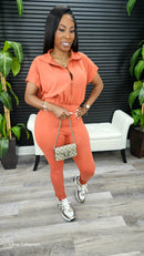 On My Good Side Jumpsuit(Rust) - Laine Collection