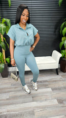 On My Good Side Jumpsuit(Dusty Hunter) - Laine Collection