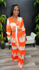City Brunch Pants Set(Orange) - Laine Collection