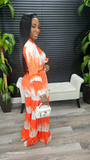 City Brunch Pants Set(Orange) - Laine Collection