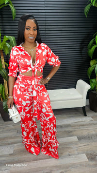No Tears Left Pants Set(Red) - Laine Collection