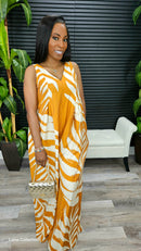 Paradise Palm Jumpsuit(Mocha) - Laine Collection