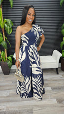 Paradise Palm Maxi Dress(Navy) - Laine Collection