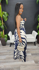 Paradise Palm Maxi Dress(Navy) - Laine Collection