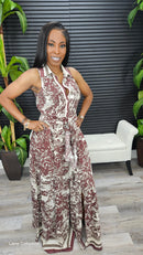 On Yacht Maxi Dress(Brown) - Laine Collection