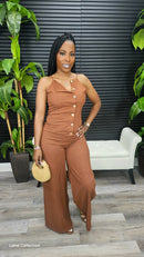 Way to go Jumpsuit (Brown) - Laine Collection