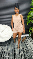 You Make The Call Romper(Dark Taupe) - Laine Collection