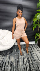 You Make The Call Romper(Dark Taupe) - Laine Collection