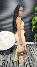 CeCe Caged Pants Set(Khaki) - Laine Collection