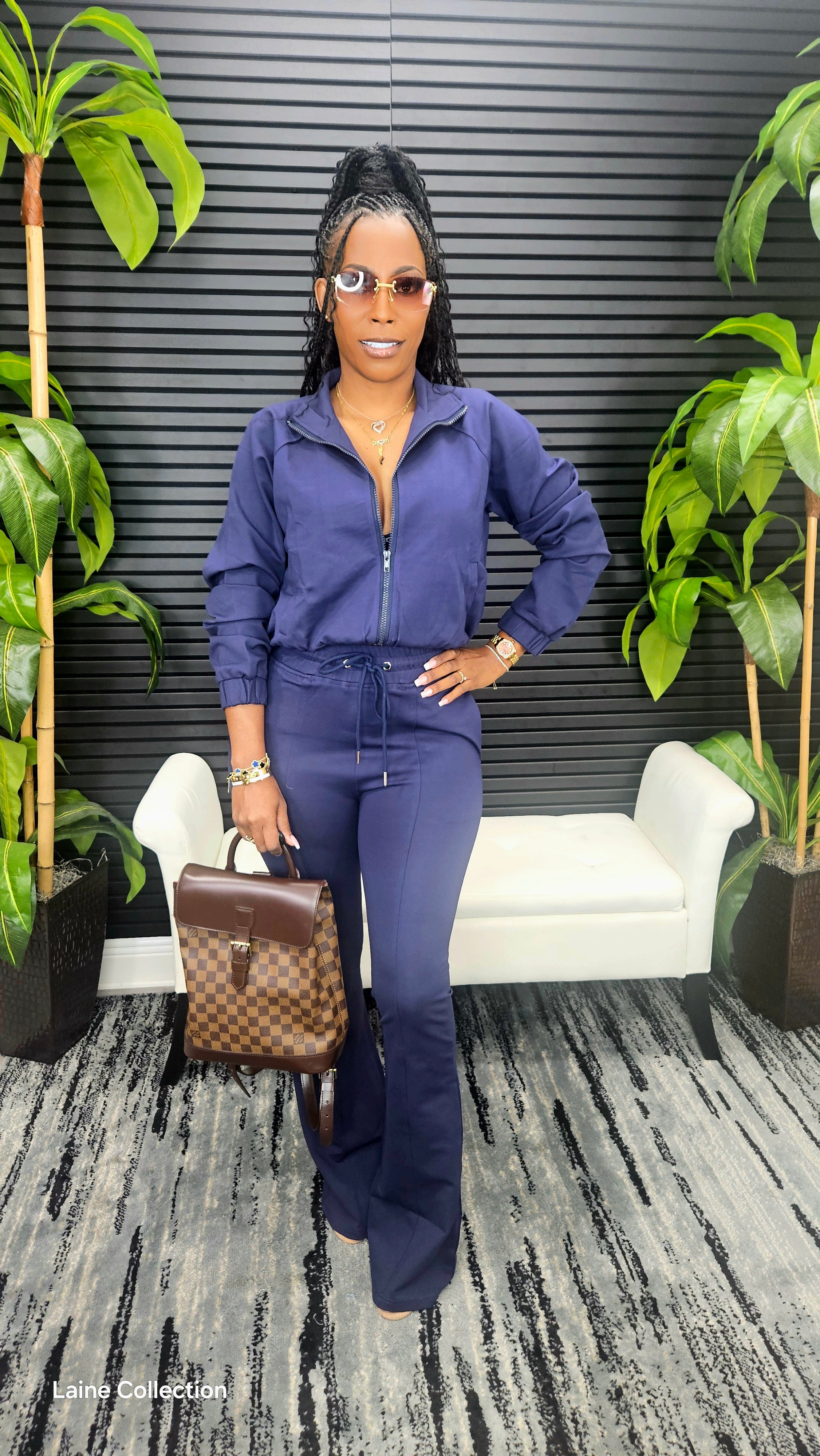 Lookin' Easy Pants Set (Navy)