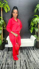 Lookin' Easy Pants Set (Red) - Laine Collection