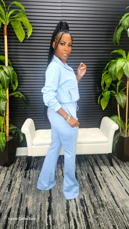 Lookin' Easy Pants Set (Lt Blue) - Laine Collection
