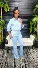 Lookin' Easy Pants Set (Lt Blue) - Laine Collection