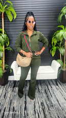 Lookin' Easy Pants Set (Dark Olive) - Laine Collection