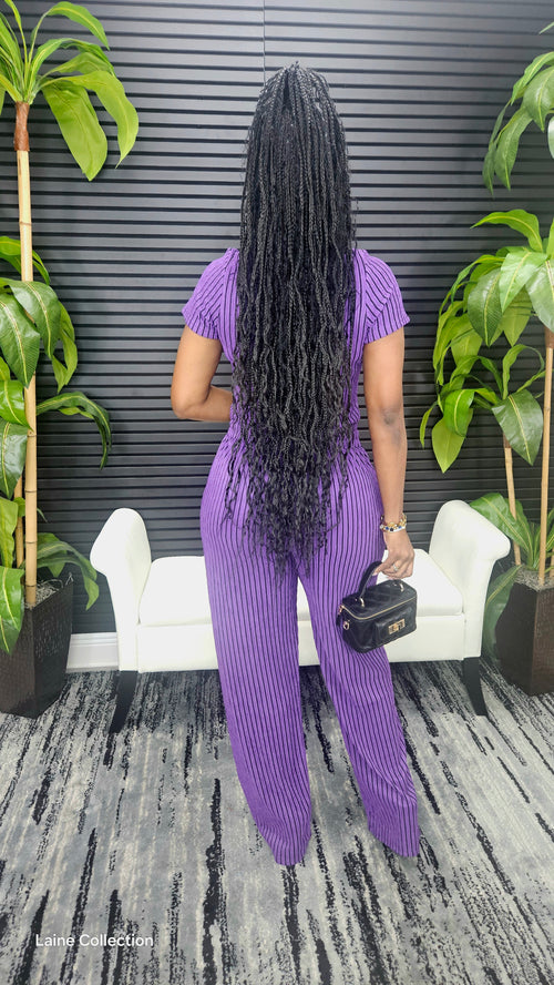Summer Day Pants Set (Purple) - Laine Collection