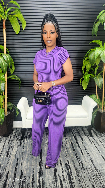 Summer Day Pants Set (Purple) - Laine Collection