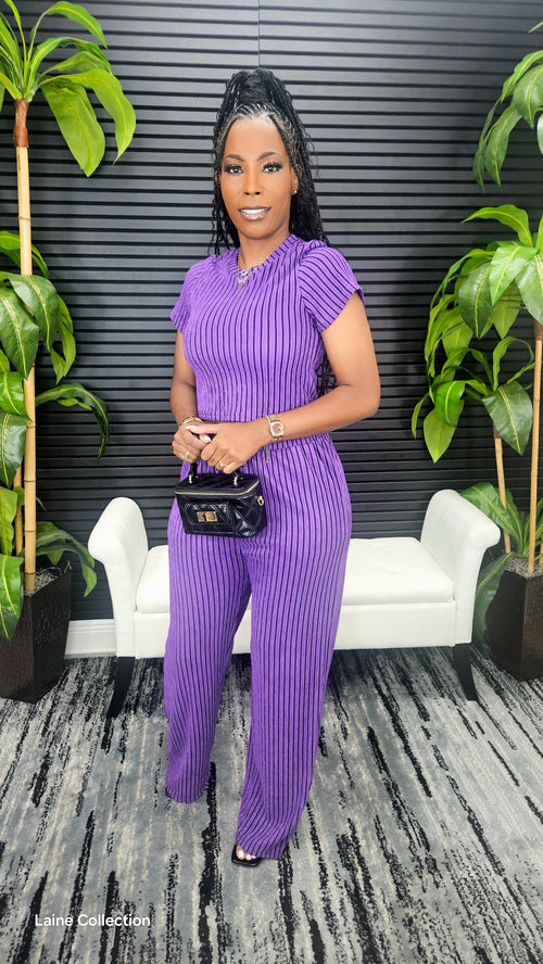 Summer Day Pants Set (Purple) - Laine Collection