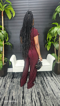 Summer Day Pants Set (B Red) - Laine Collection