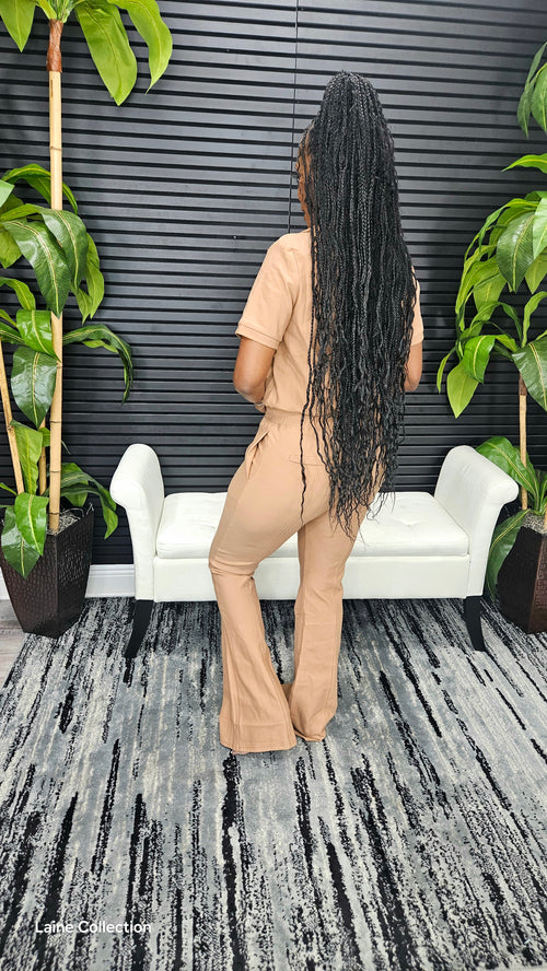 Comfort All Day Pants Set(Mocha) - Laine Collection