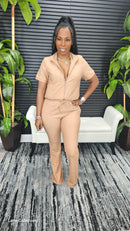 Comfort All Day Pants Set(Mocha) - Laine Collection