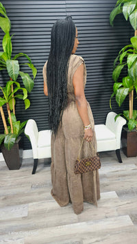 Meet Me In The Middle Jumpsuit (Brown) - Laine Collection