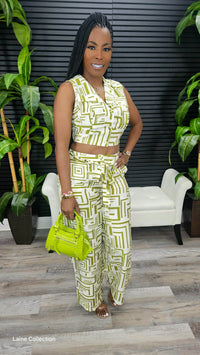 Sun Kissed Pants Set(Citron) - Laine Collection