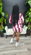 Strip Me Baby Shorts Set(Pink/Burugary) - Laine Collection