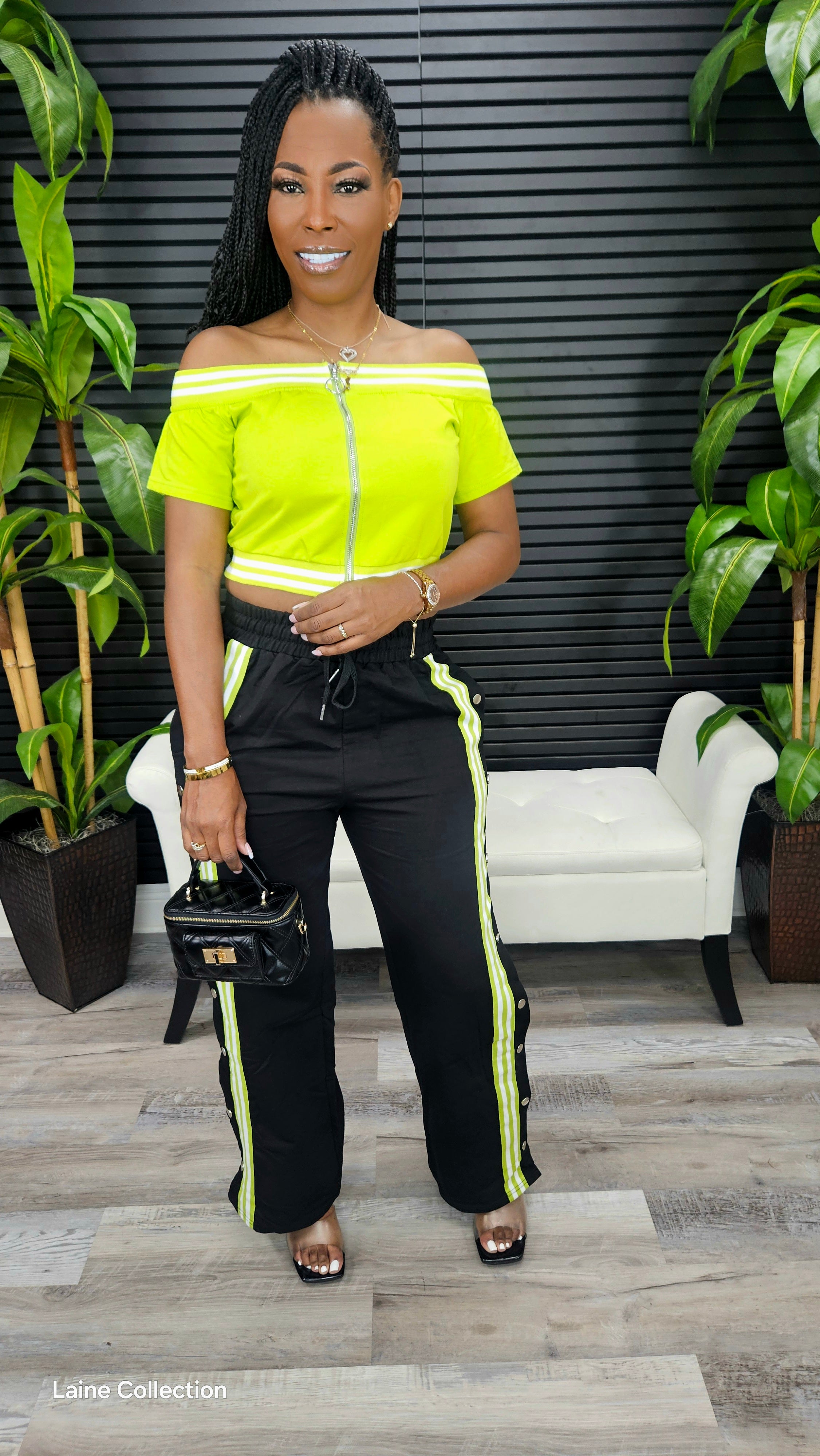 Own Your Spot Pants Set(Lime)
