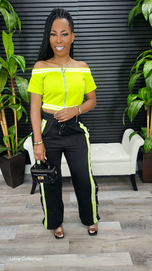 Own Your Spot Pants Set(Lime) - Laine Collection