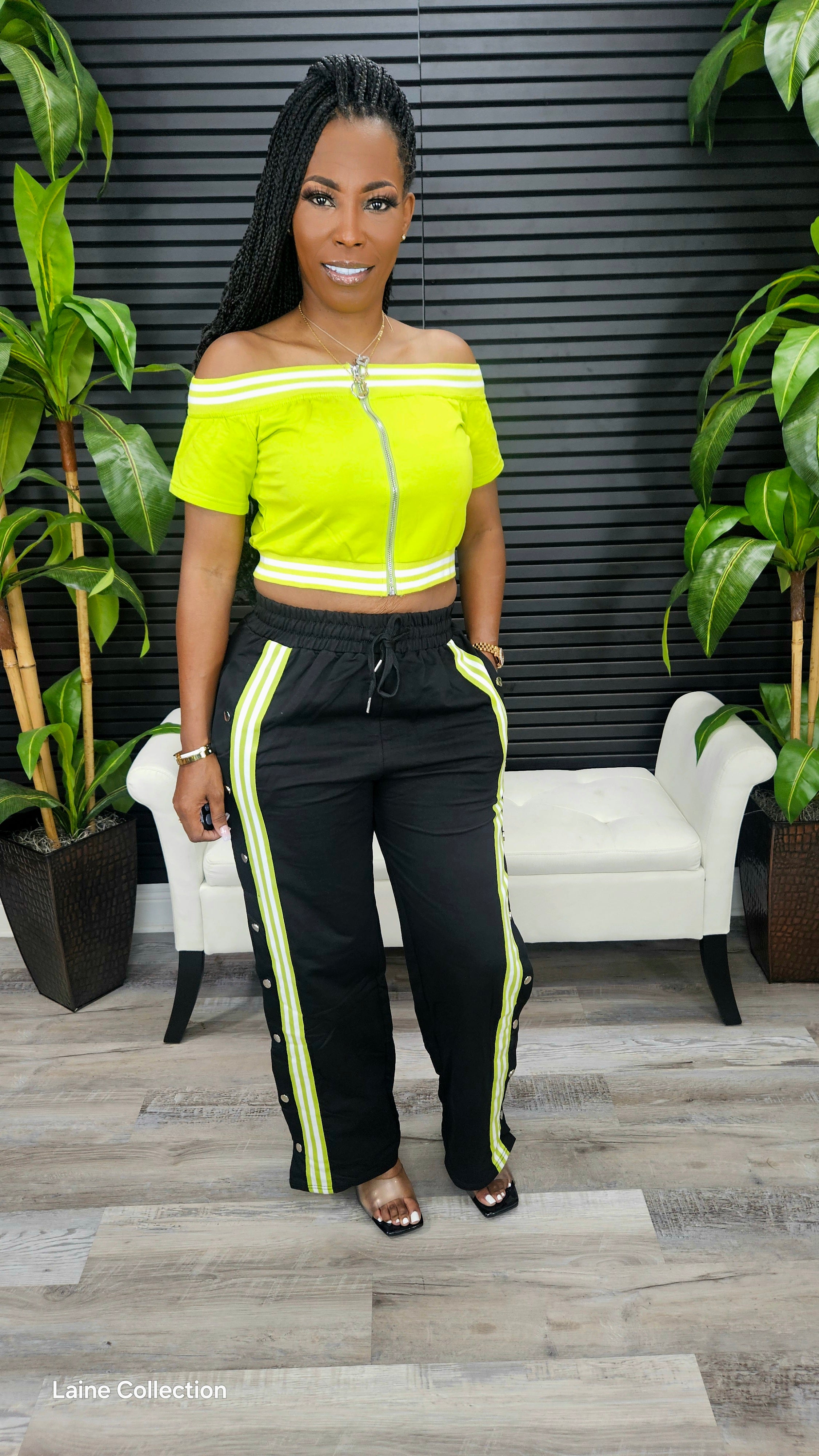 Own Your Spot Pants Set(Lime)