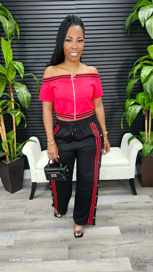 Own Your Spot Pants Set(Red) - Laine Collection