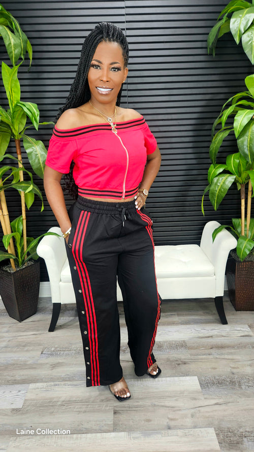 Own Your Spot Pants Set(Red) - Laine Collection