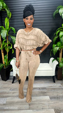 Over Doing It Pants Set(Cocoa Cream)