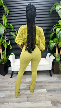 Over Doing It Pants Set(Olive Yellow)