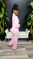 Baddie On The Go Pants Set(Pink)